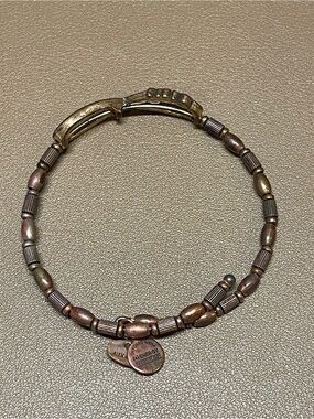 Alex and Ani Love Infinity Symbol Beaded Coil Wrap Bracelet Gold Copper